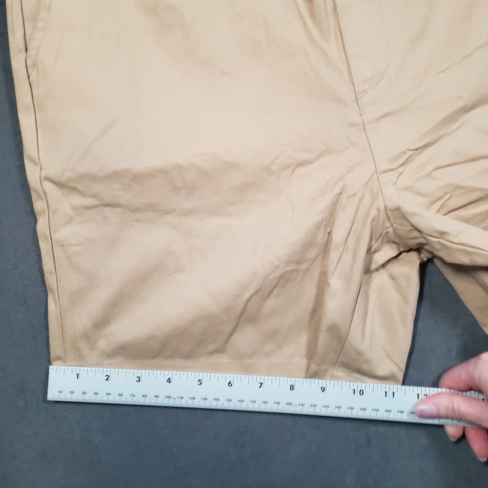 Ellos Chino Shorts‎ Womens 16 Tan Cotton Blend Stretch Flat Front Casual Classic